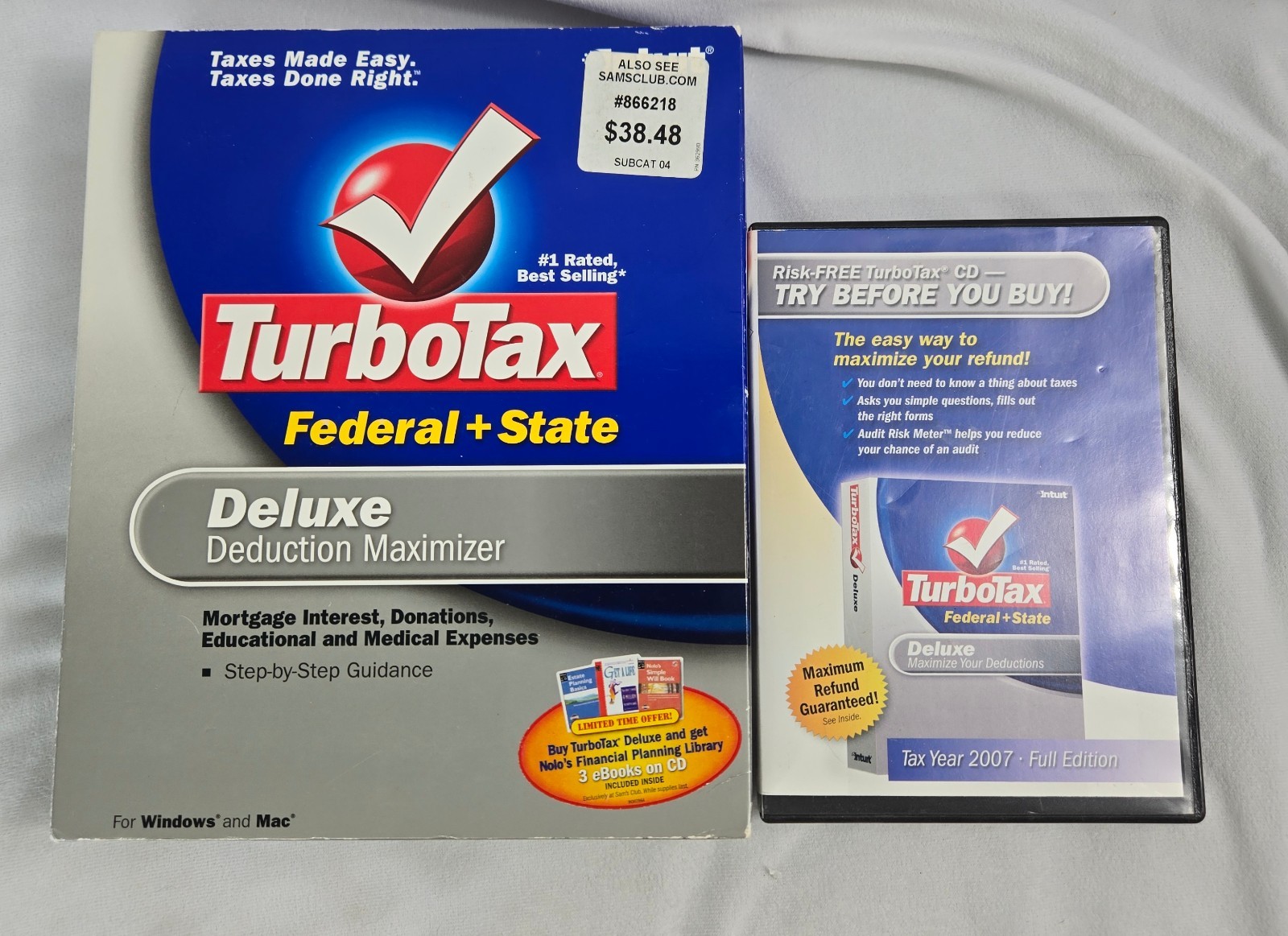 TurboTax Software Lot of 3 TurboTax Basic for 2003 and Deluxe for 2006 and 2007