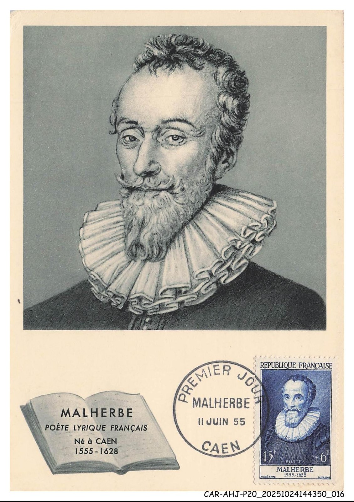 CAR-AHJP20-1016-MAXIMUM - Malherbe - French Lyric Poet - 1955