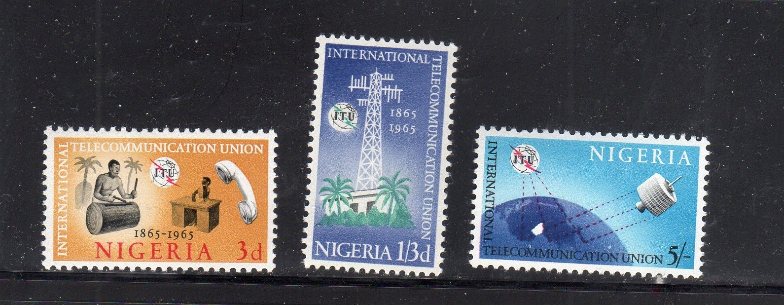 NIGERIA #175-177 1965 ITU CENTENARY MINT VF NH O,G 