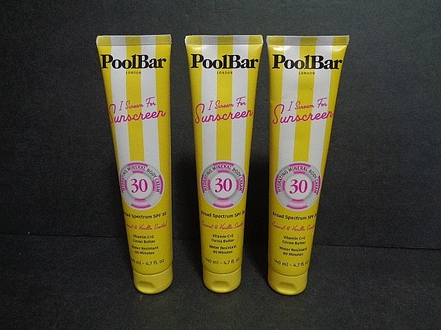 LOT OF 3 POOL BAR SPF30 HYDRATING MINERAL SUNSCREEN 4.3 OUNCES EXPIRES 01/2027