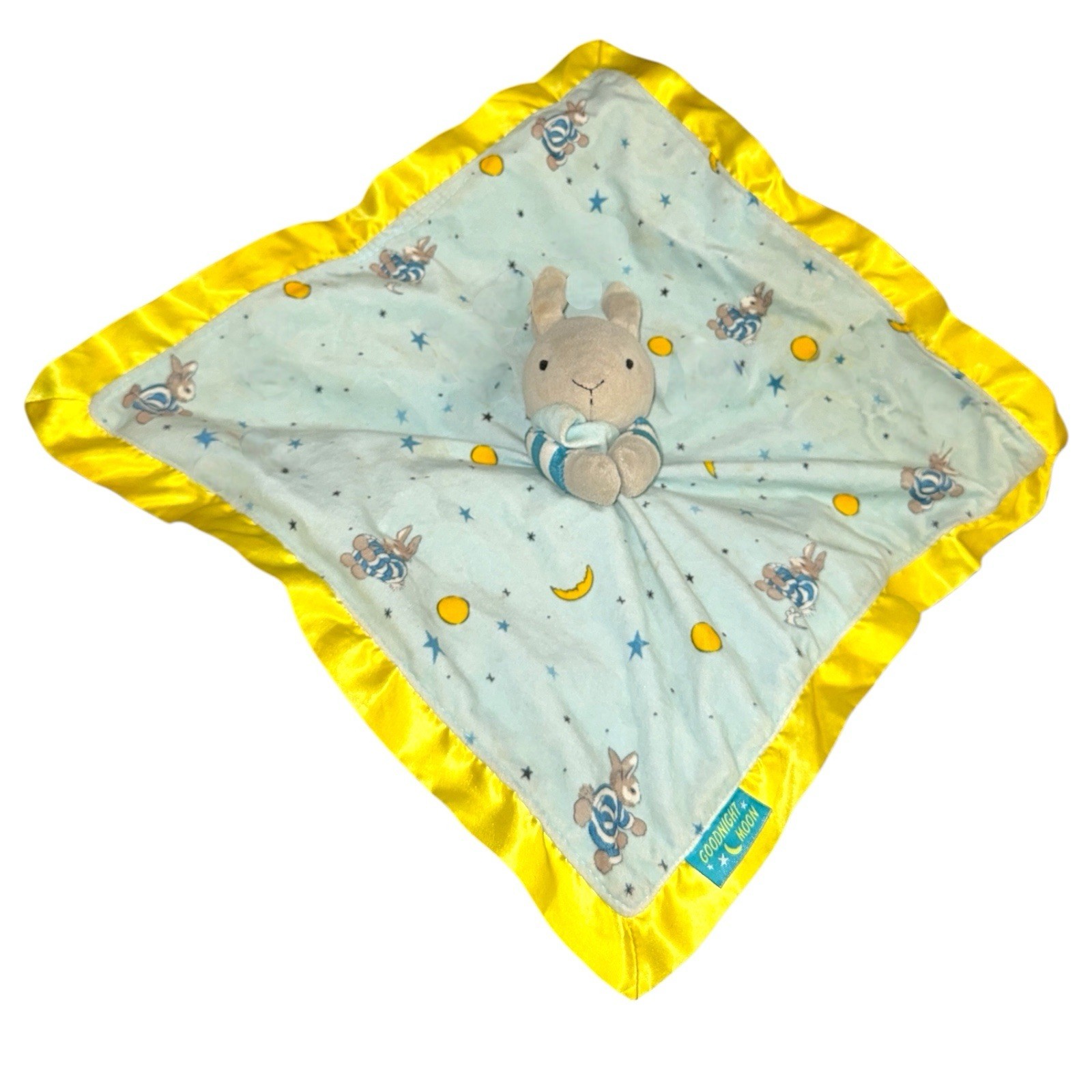 Goodnight Moon Lovey 2019 Security Blanket Blue Yellow Stars Bunny Rabbit