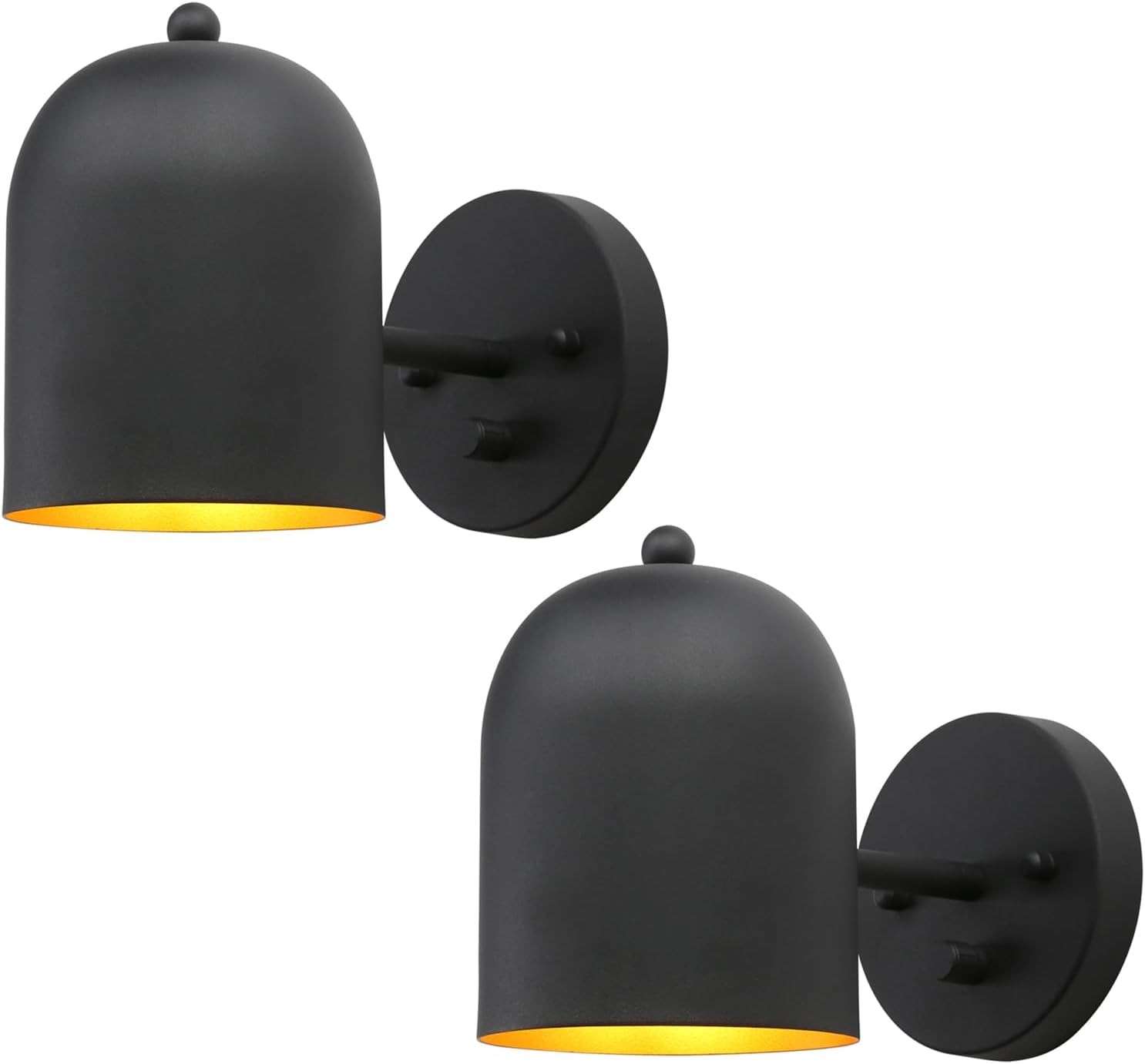 Pathson Set of 2 Hardwired Wall Sconce Dimmer Switch Black Wall Light