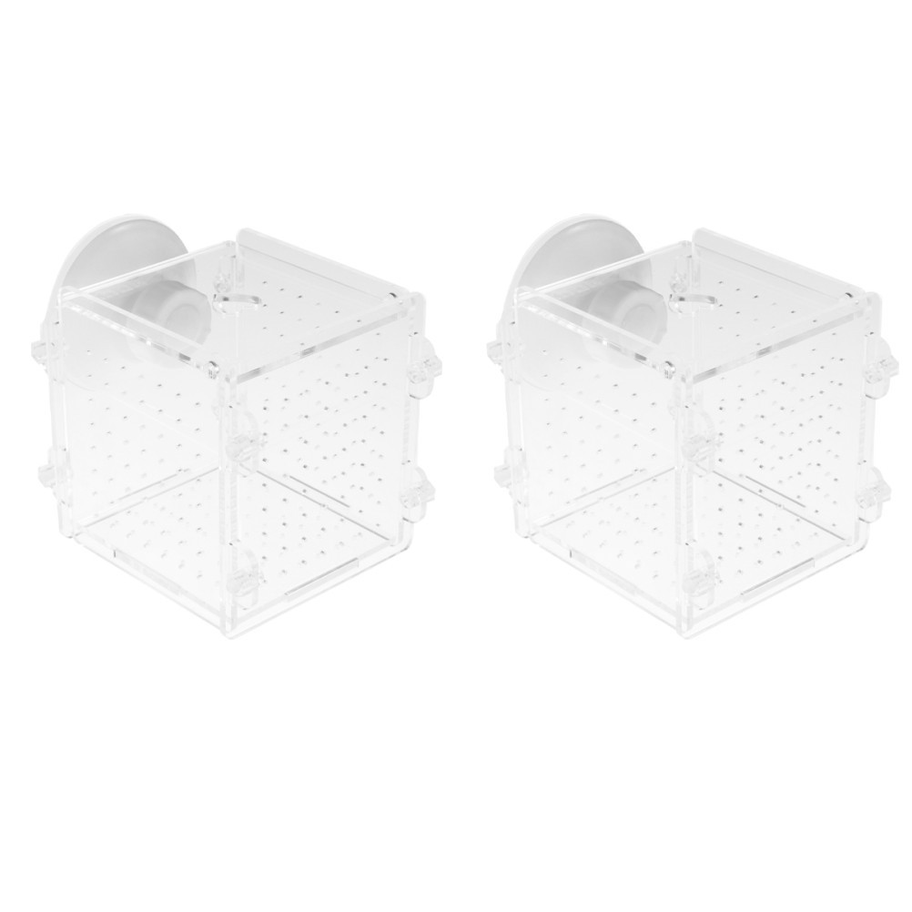  2 Pcs Fish Fry Incubation Box Tank Breeding Isolation Baby Separator