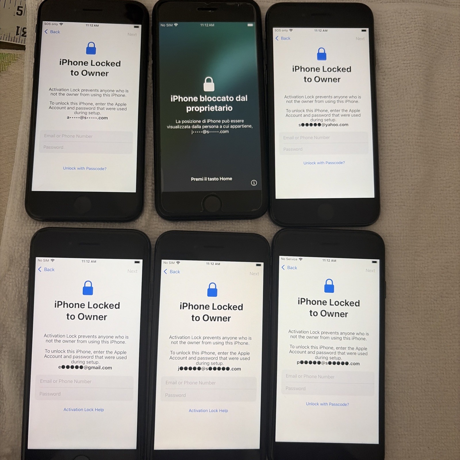 6 Apple IPhones, 2 SE 2nd Gen And 4 8’s ALL LOCKED TO PREVIOUS OWNER