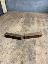 Antique NCR National Cash Register Glass Holder Cast Iron Brackets Set Pair USA