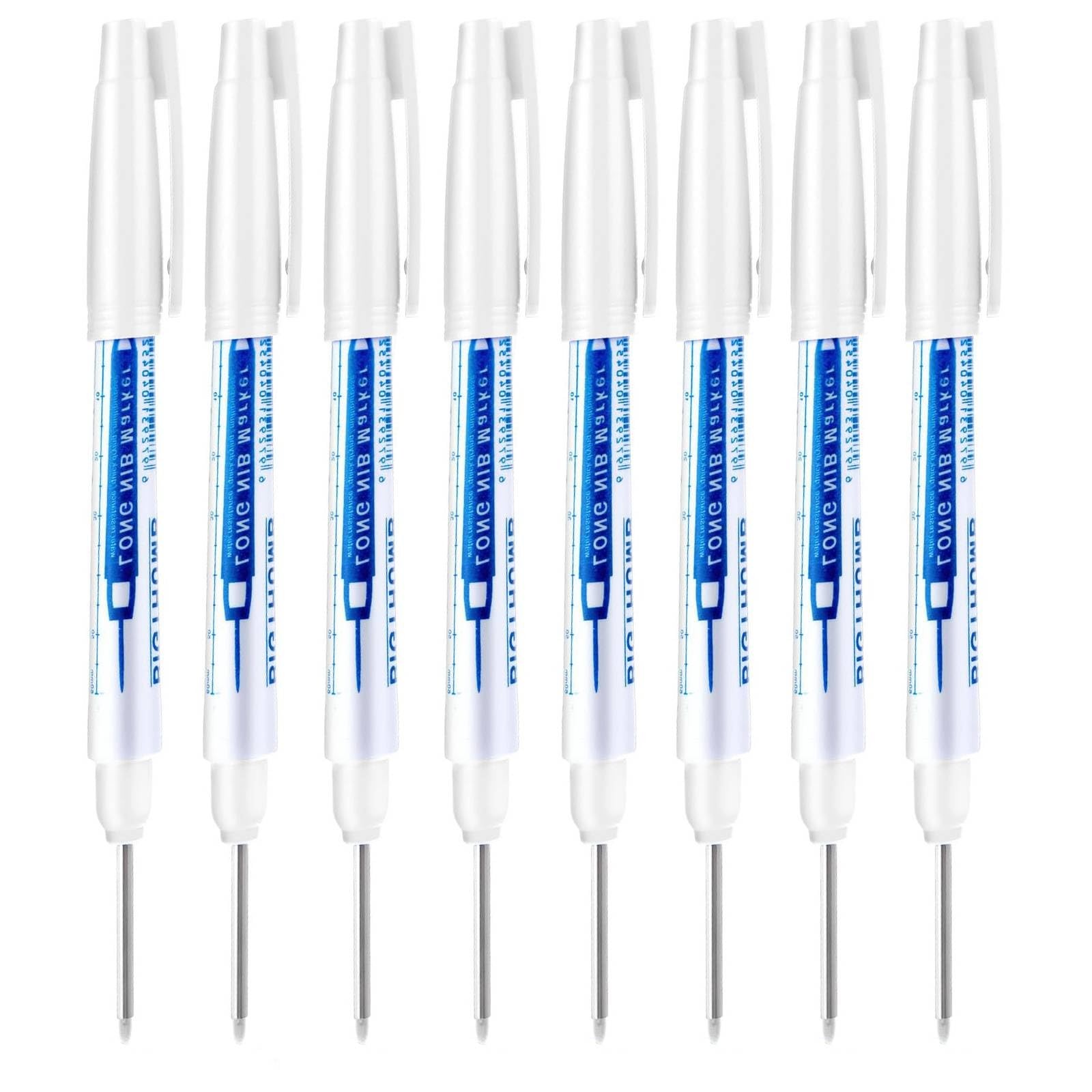 8Pcs Deep Reach Markers Waterproof Deep Hole Marker Pens 34mm Construction