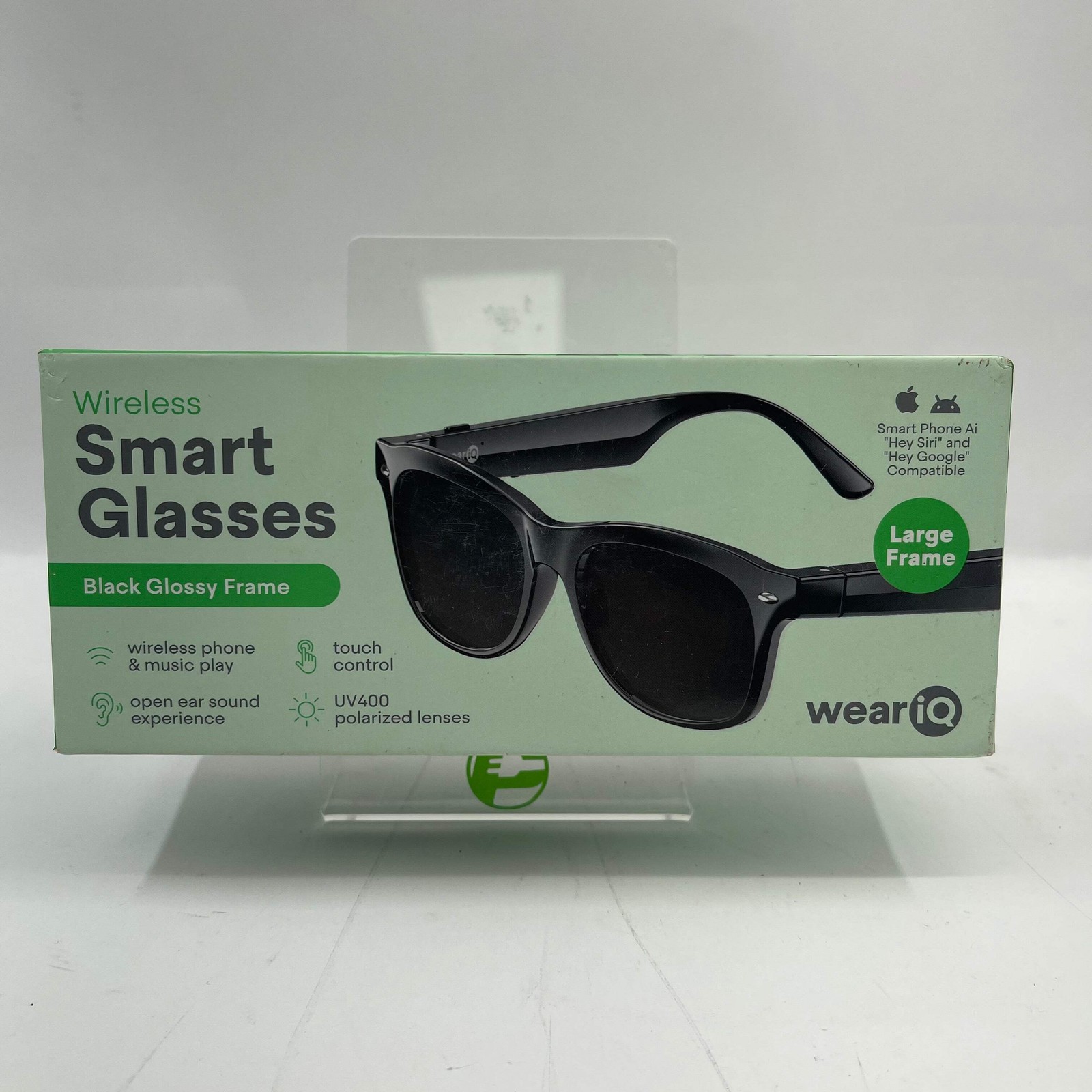 New WeariQ Wireless Bluetooth Smart Sunglasses Shiny Black SS-SHINYBC1LG