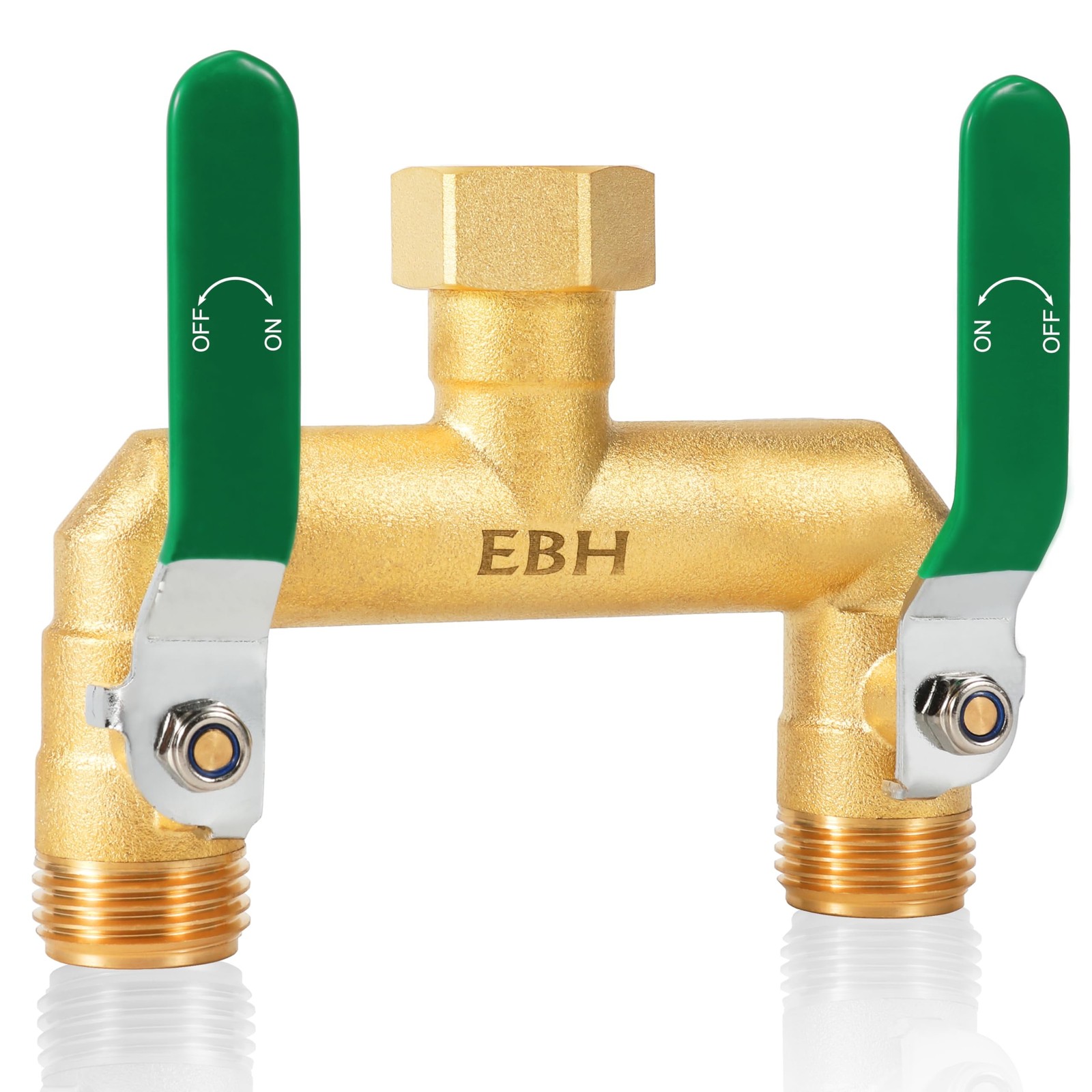 EBH Garden Hose Splitter, 2-Way High Flow Heavy Duty Brass Outdoor Hose Manif...