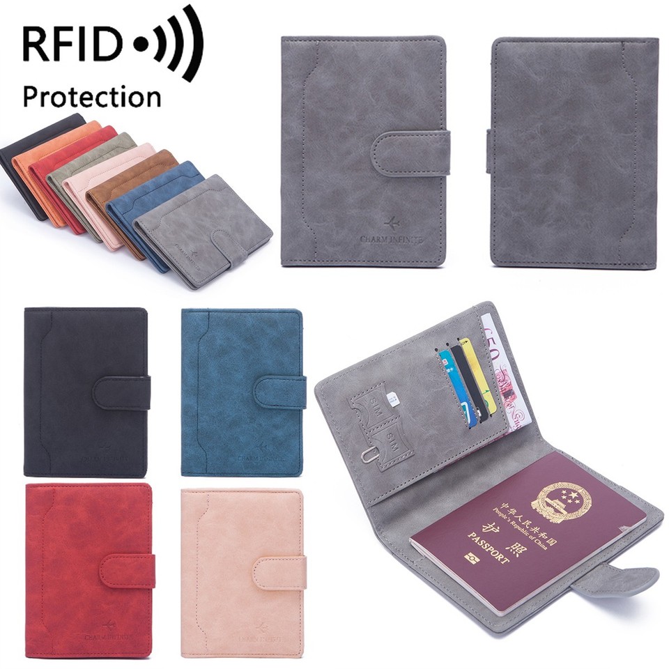 RFID Passport Vaccine Card Passport Holder Travel Wallet Blocking Case Cover US