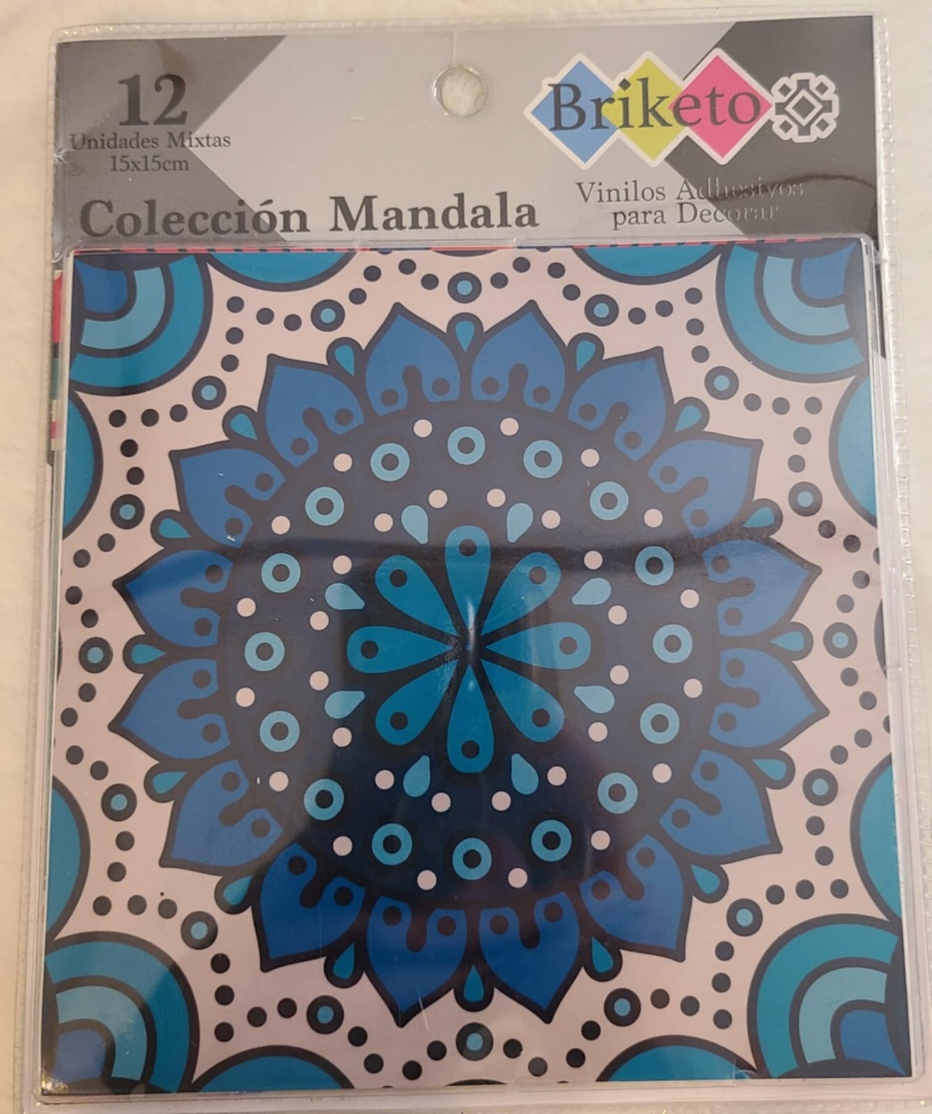 Mandala Style 12Pcs (6x6 inch) Tile Stickers Peel and Stick Self Adhesive