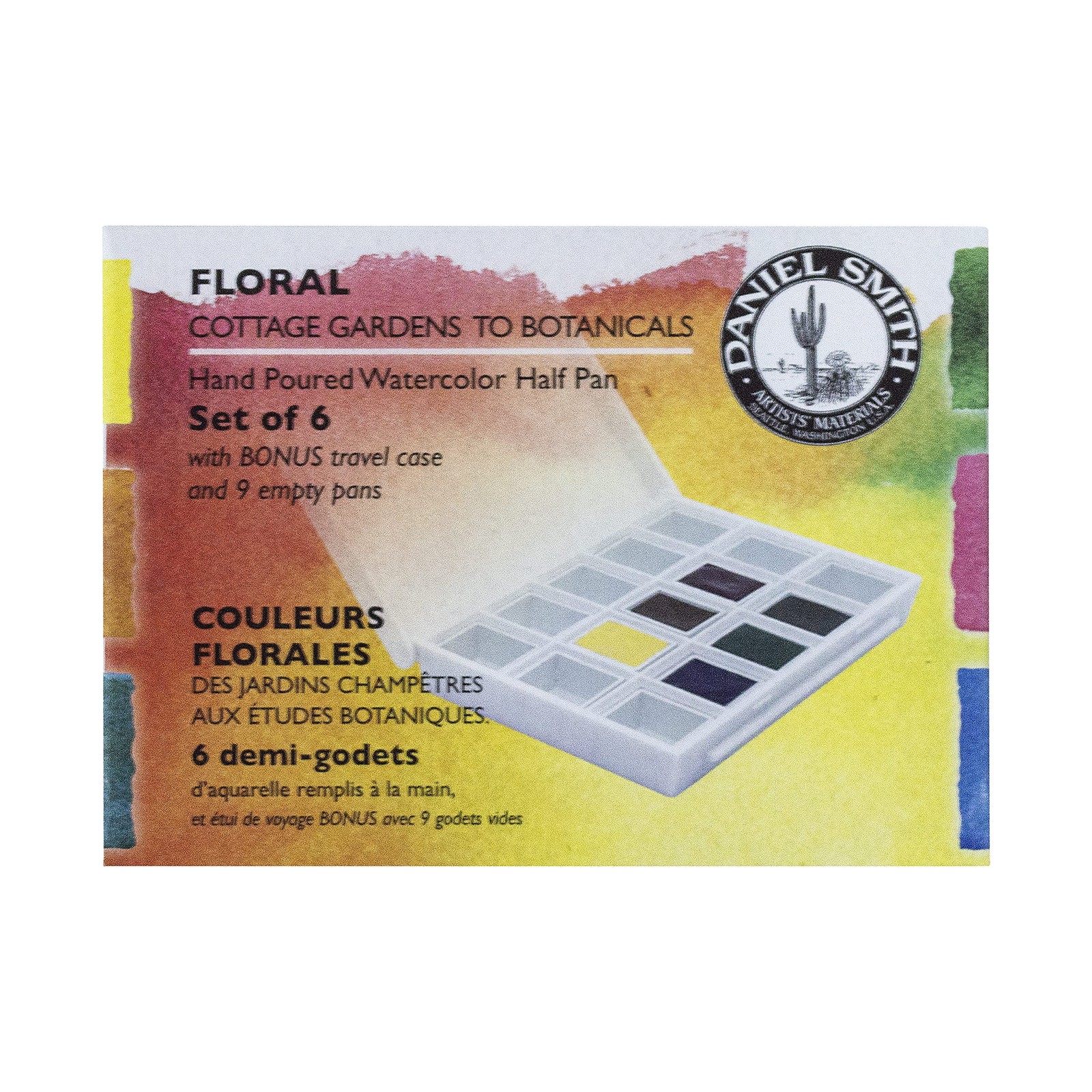 Daniel Smith Half Pan Set Floral Watercolors - Rich Pigment, Lightfast, Non-Toxi