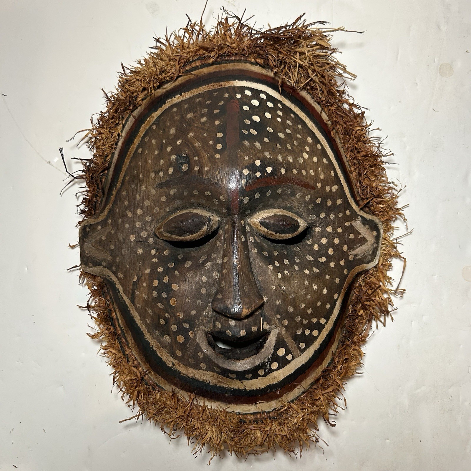 Antique African Kumu Komo mask - Congo African Tribal Art Wooden Hand Carved Old