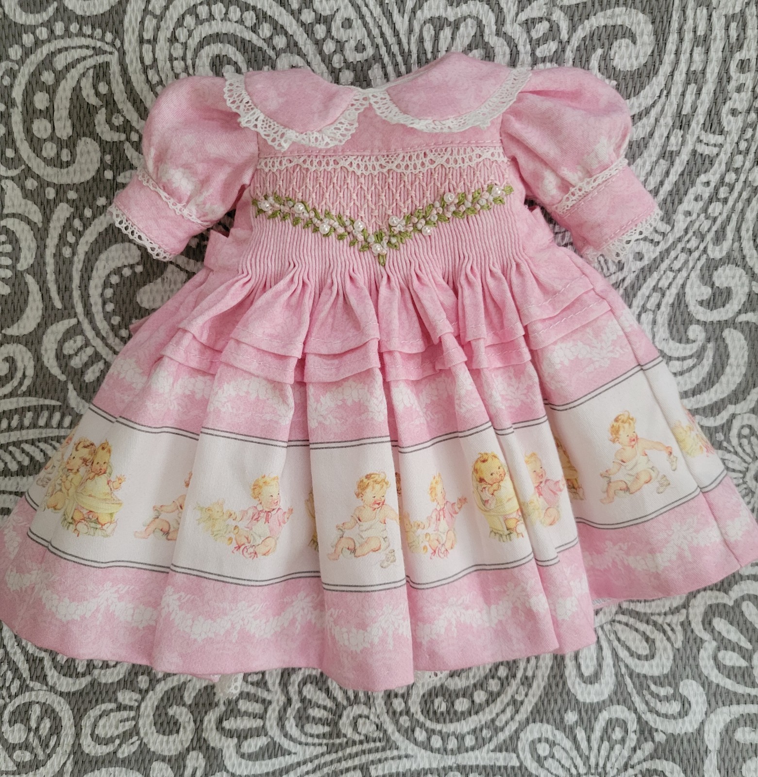 13" Dianna Effner Little Darling Doll Dress, gorgeous embroidery!