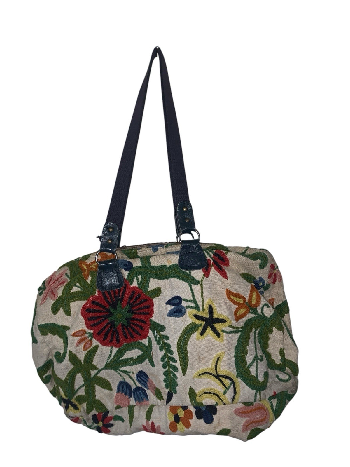Vtg Floral Tapestry Duffle Bag Weekender Travel  Weekend Vibrant