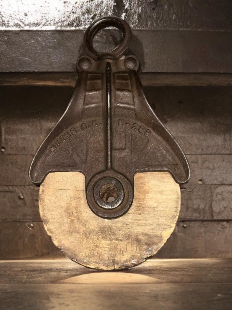 Antique MYERS O.K. H-298 H-299 Hudson USA Cast Iron Hay Trolley Pulley Primitive