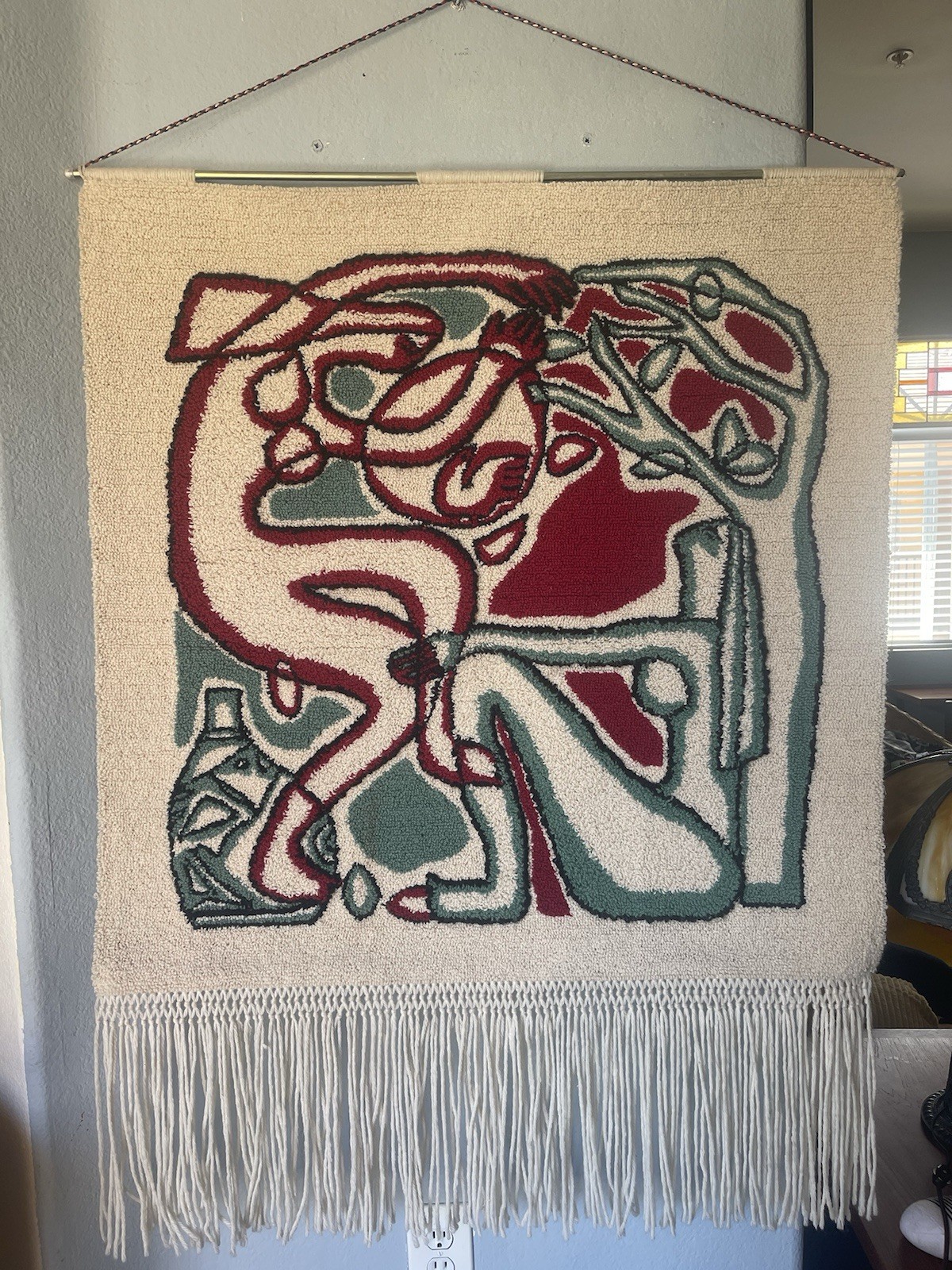 Vintage MCM Large Natural Fiber 70's Wall Hanging