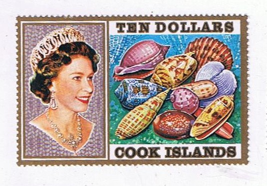 Stamps Cook Islands #402 QEII Seashells $10  MNH VF