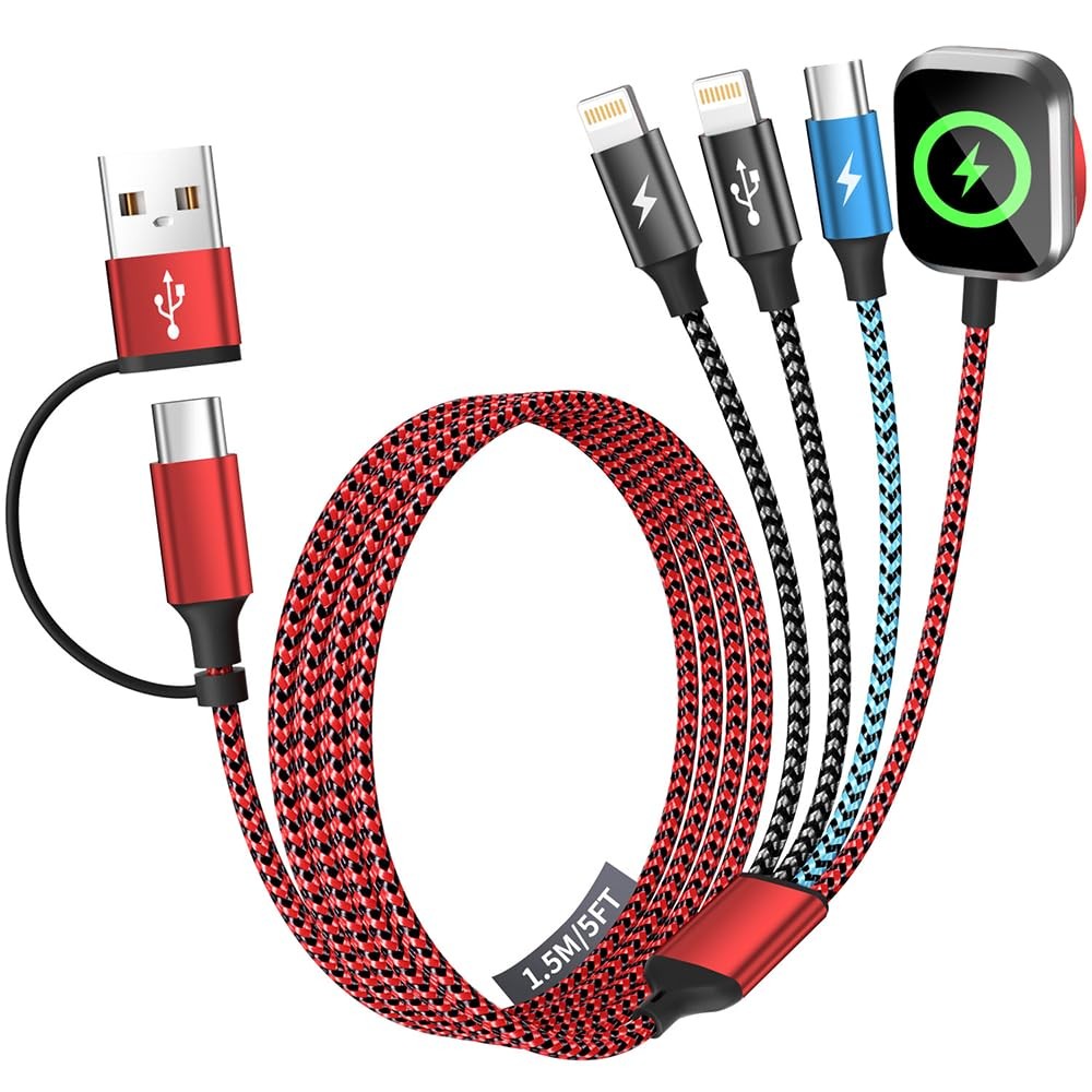 Travel Chargers for Multiple Devices 5FT 17-12 Essentials 4in2 Charging Cable
