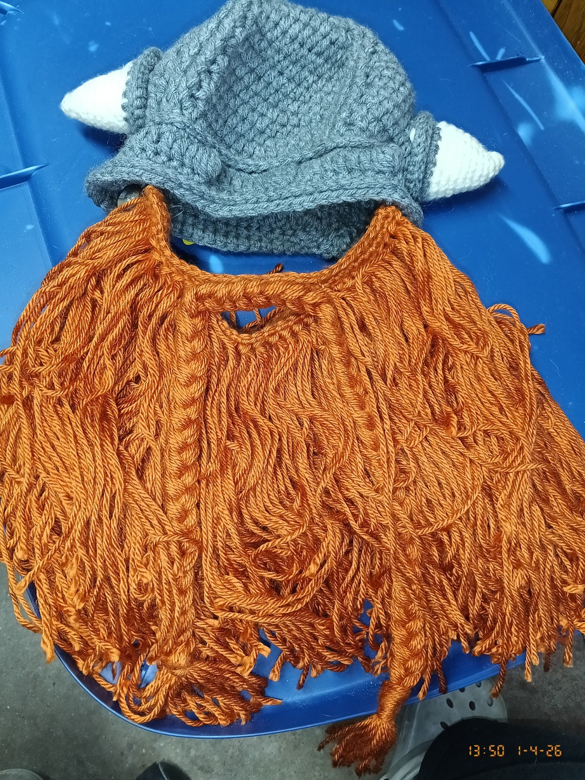 Knit Hat W Beard & Mustache Look LikeViking While Head Face & Neck Stay Warm FUN
