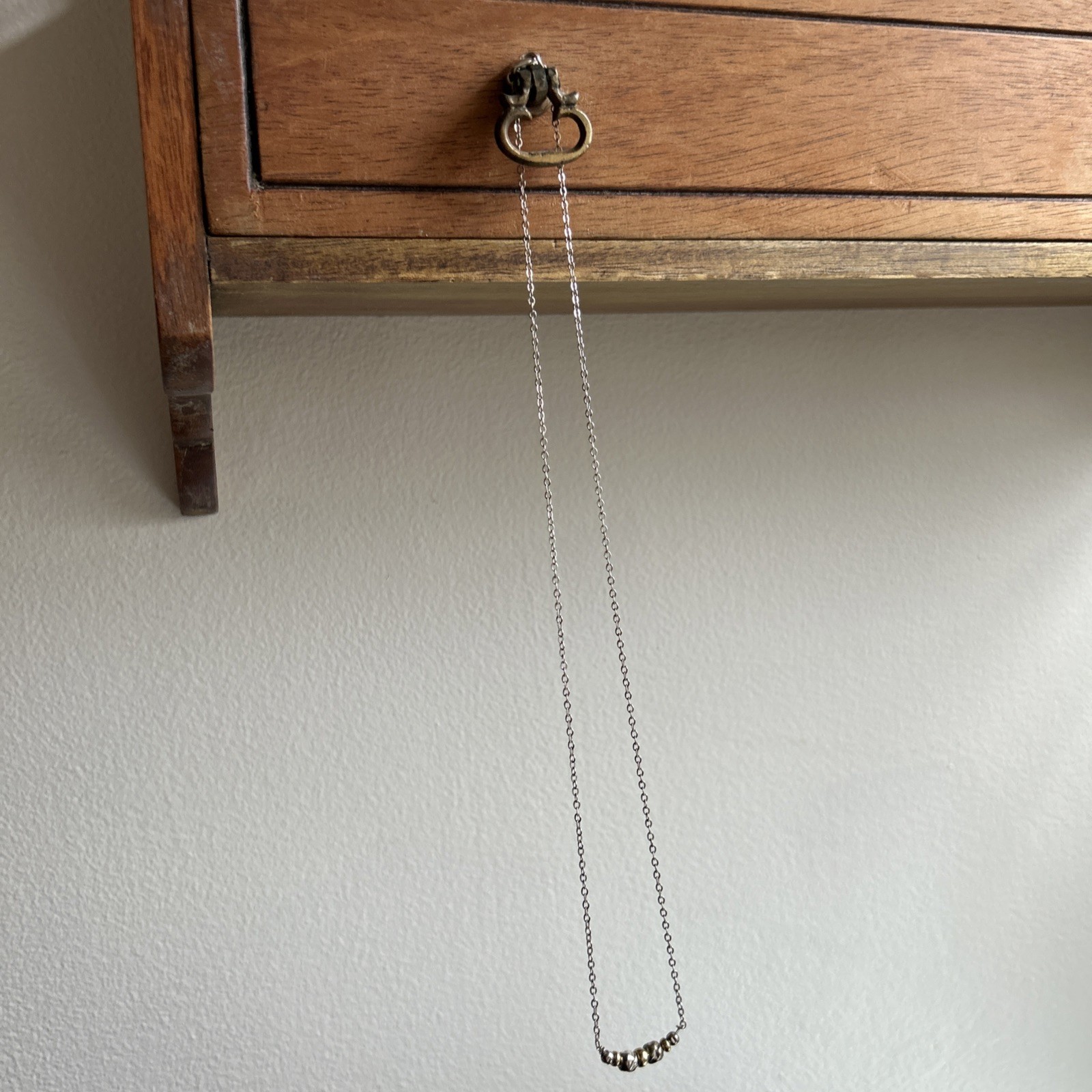 Mixed Metal Silver Chain Necklace