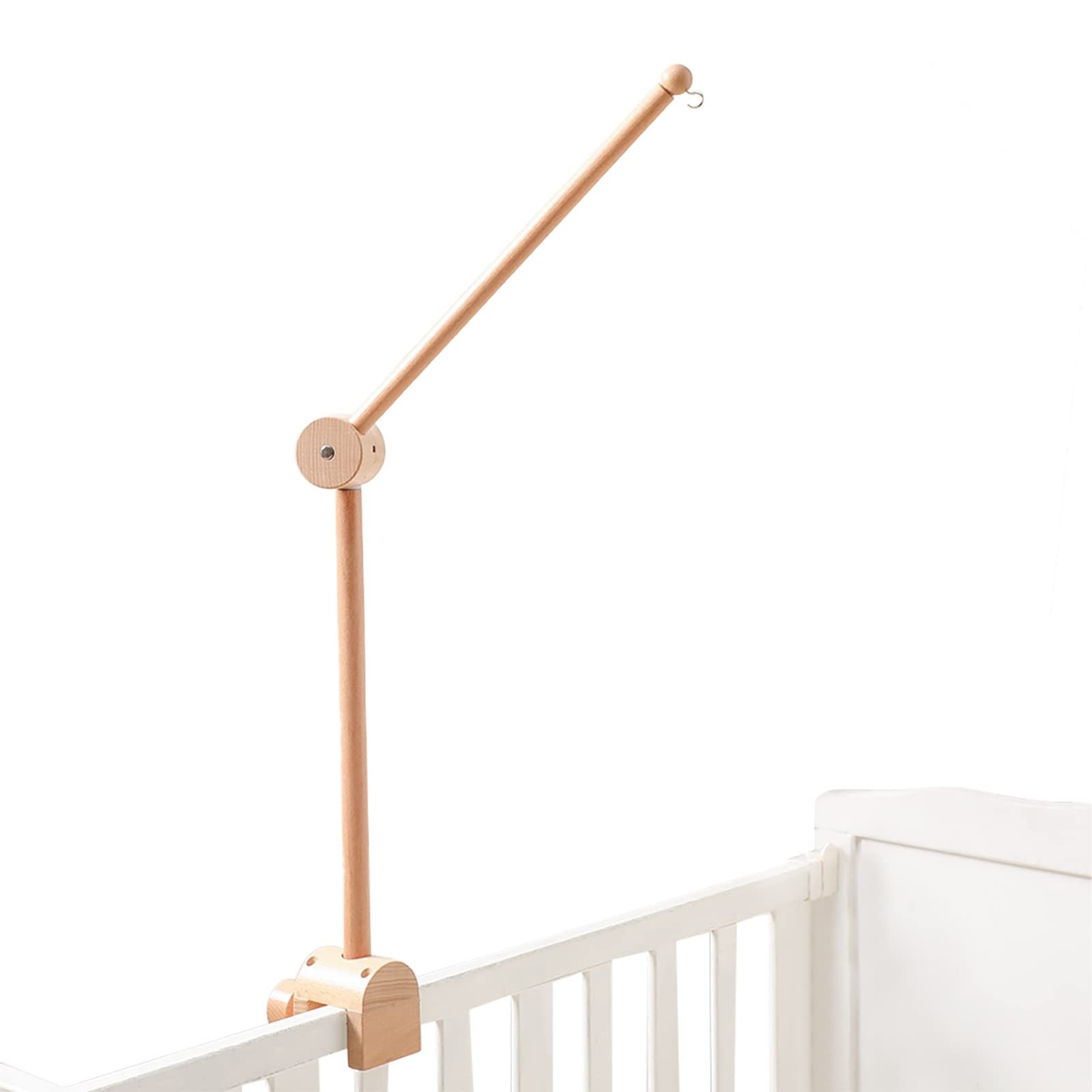 Baby Crib Mobile Arm - Wooden Baby Mobile Crib Holder Height Adjustable for H...