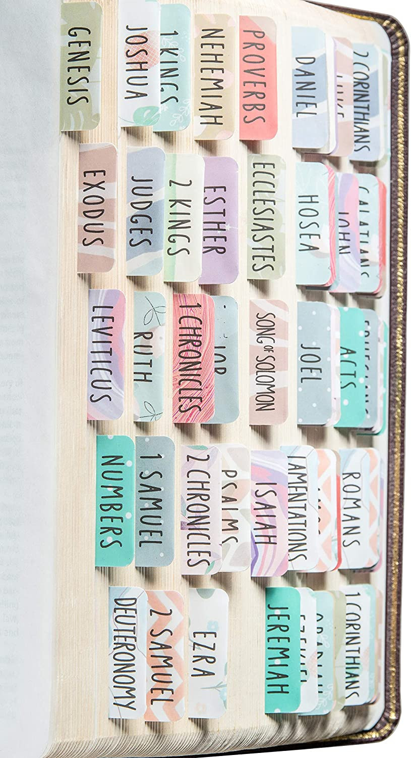 Laminated Bible Tabs (Large Print, Easy to Read), Personalized Bible Journaling