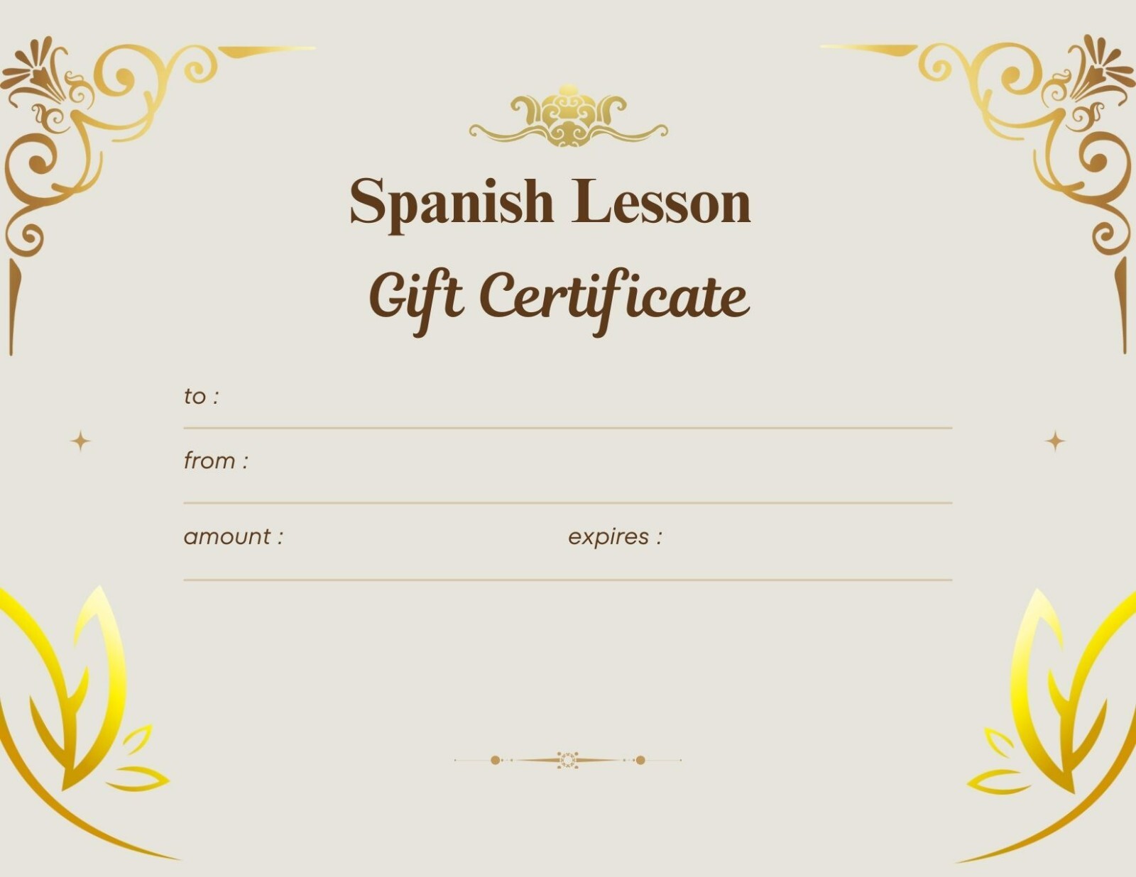 Digital Gift Certificate One Private Spanish Lesson For All Levels Via Zoom