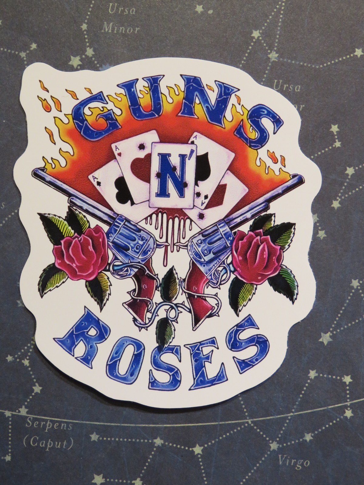 3.5" Music STICKER: GUNS N' ROSES Los Angeles Hard Rocks "Four Aces"