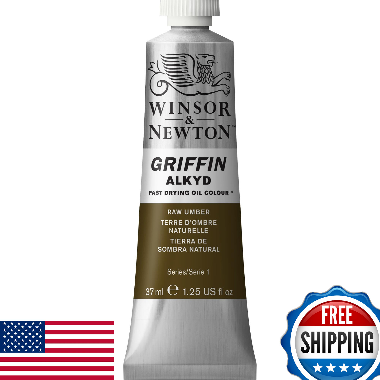 Winsor & Newton Griffin Alkyd Fast Dry Oil Paint, 37ml Tube - Raw Umber