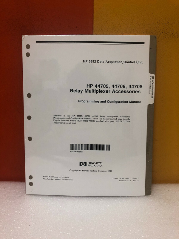 HP 44705-90002 44705, 44706, 44708 Relay Multiplexer Accessories Program Manual