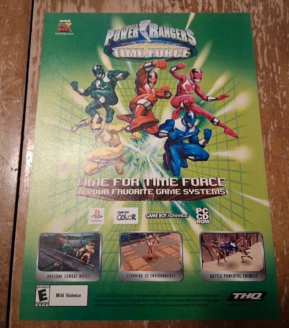 Power Rangers Time Force Video Game Vintage Print Ad 2001 8x11