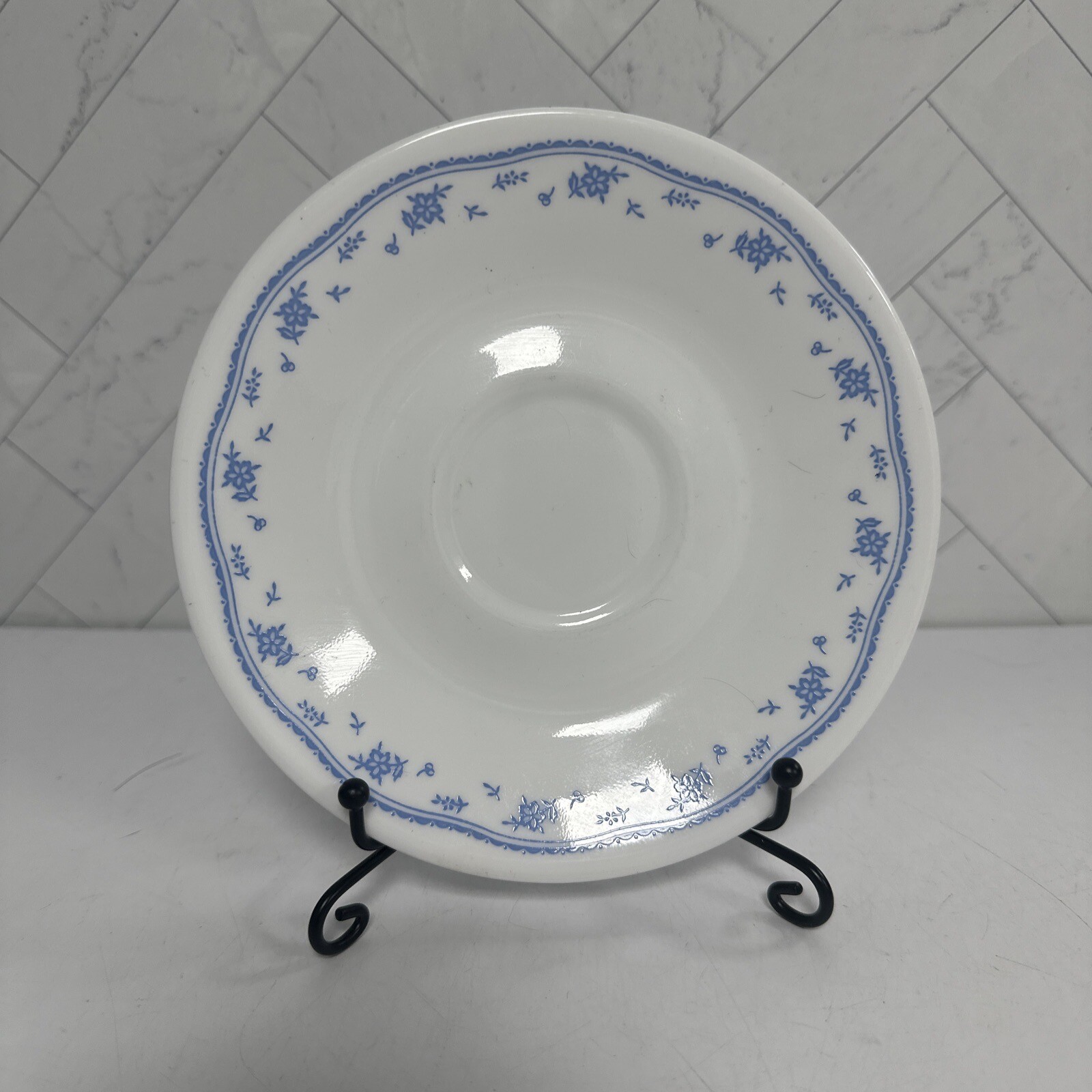 Vintage Corelle Ceramic Morning Blue Saucer Plate 6 1/8”