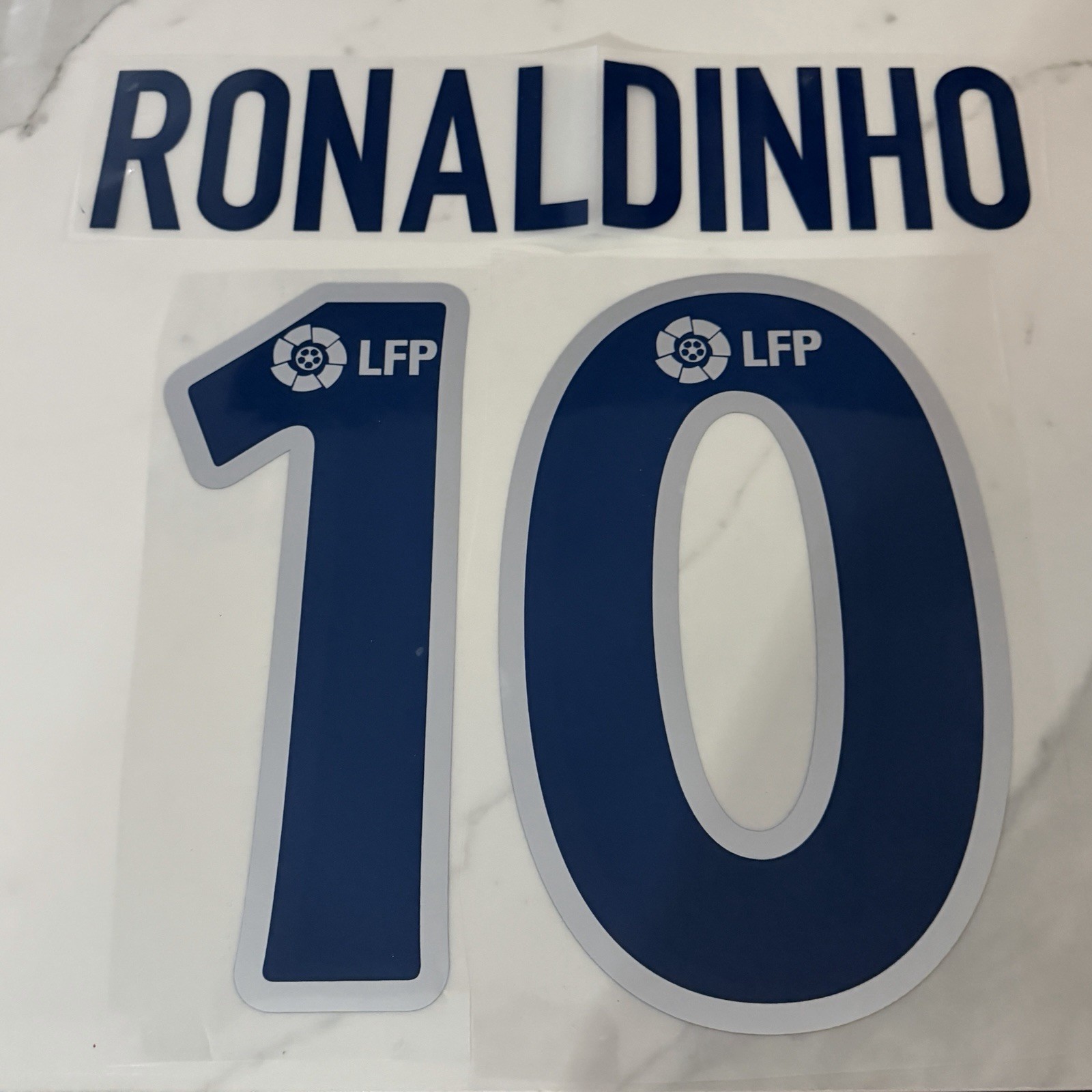 2003-04 RONALDINHO Barcelona Away Nameset Name Number Dorsal La Liga League