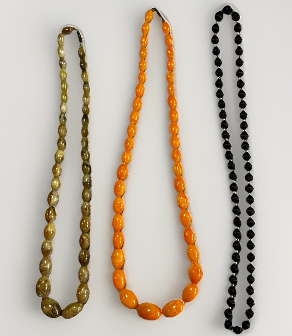 Vintage Graduated Beads Necklace Jewelry LOT + Bracelet - Statement Pieces