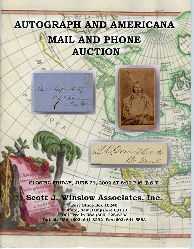 2002 Autograph & Americana Mail & Phone Auction Catalog - Winslow & Assoc