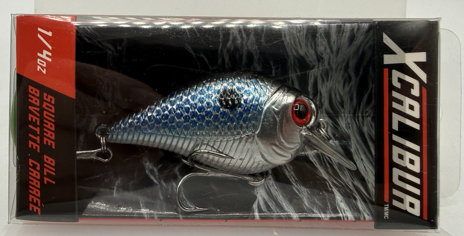 Xcalibur 1/4 Oz. Square Bill Crankbait Fishing Lures Silver Blue Color