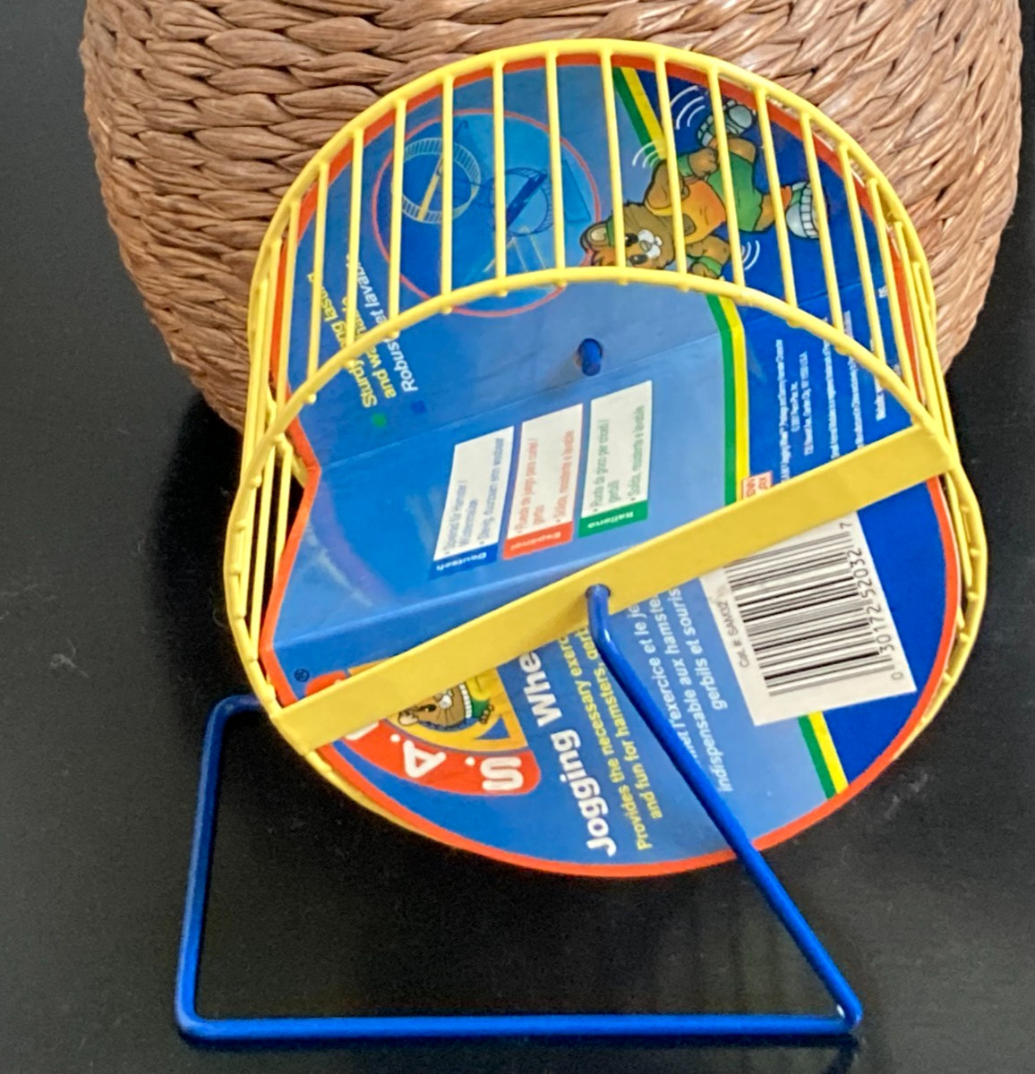 Vintage-NOS  RUN AROUND  Yellow/Blue Exercise Wheel Hamster FREE SHIP