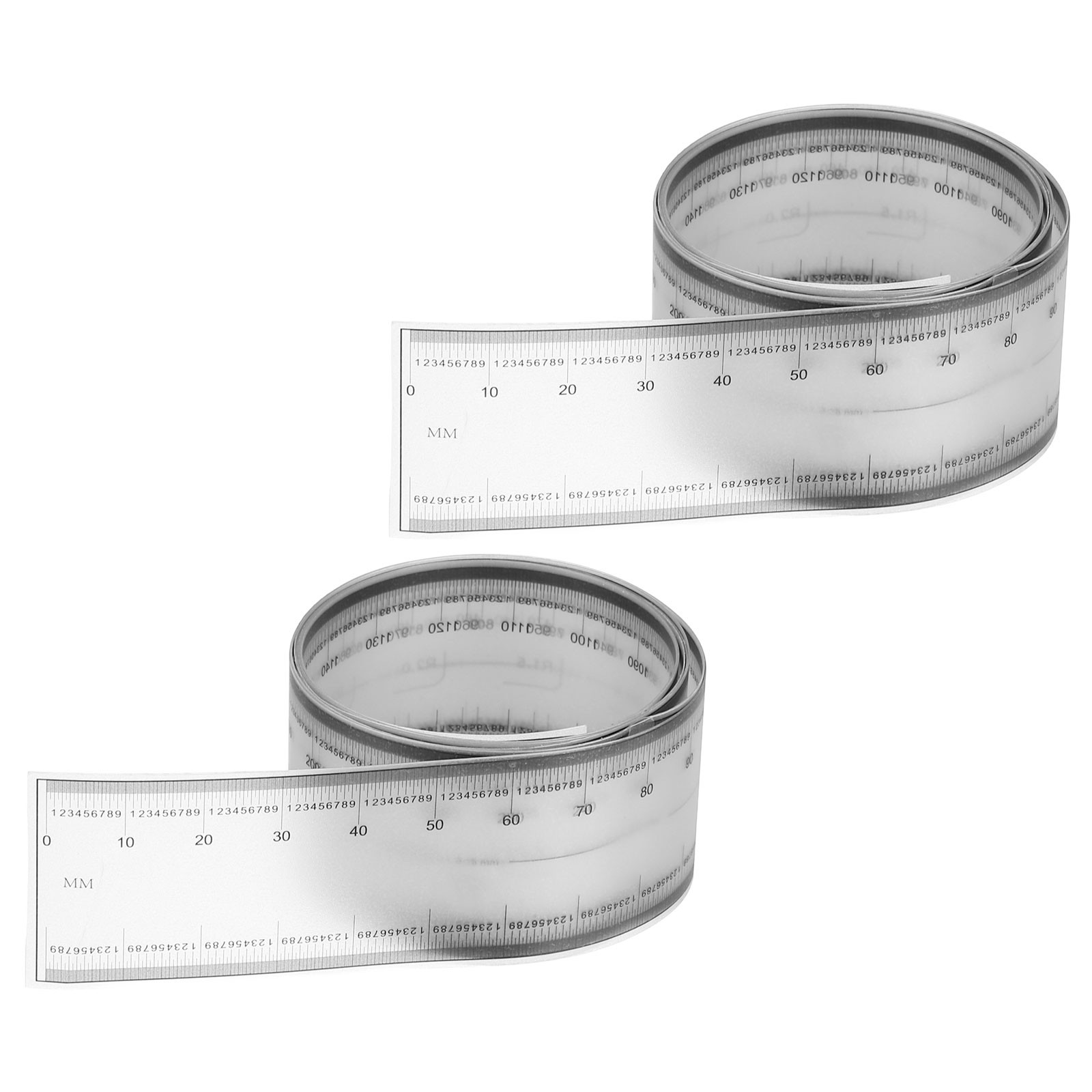 Film Flexible Ruler 120cm 0.1mm Scale with R Angle and Width Lines, 2 Pcs