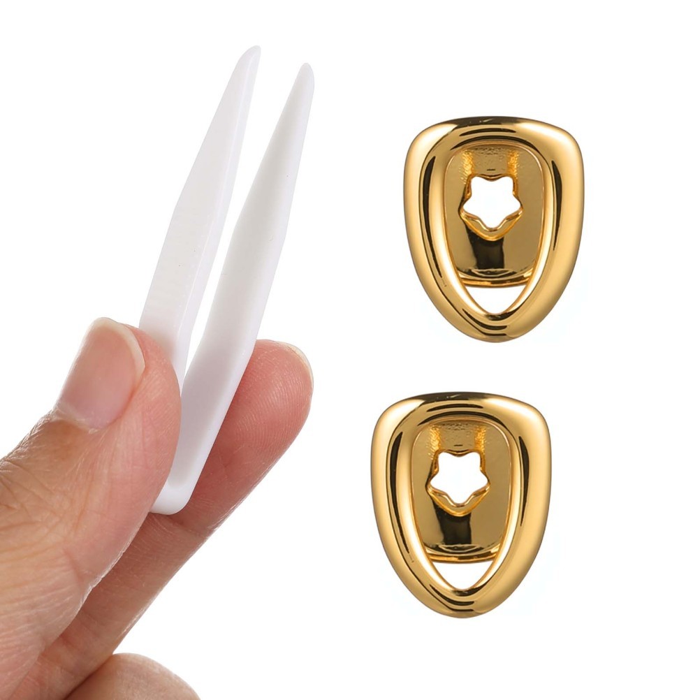 2 Pcs Open Faced Fake Gold Tooth Teeth Grills Dental Clips Cap