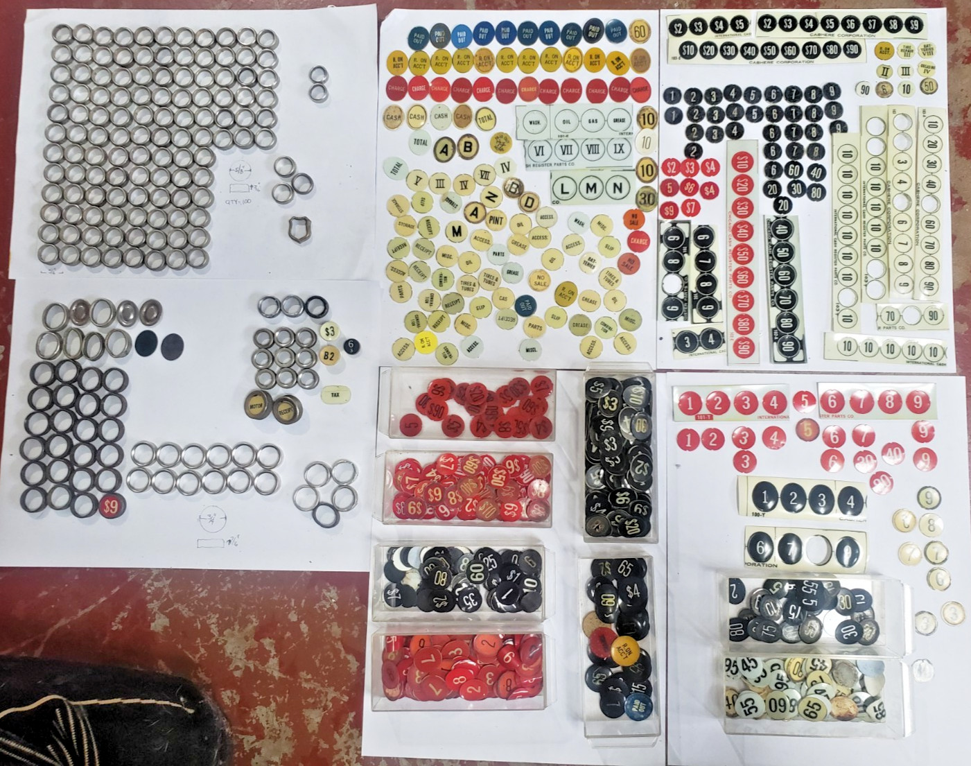 antique ncr cash register key check rings and parts Series 300, 400 and others