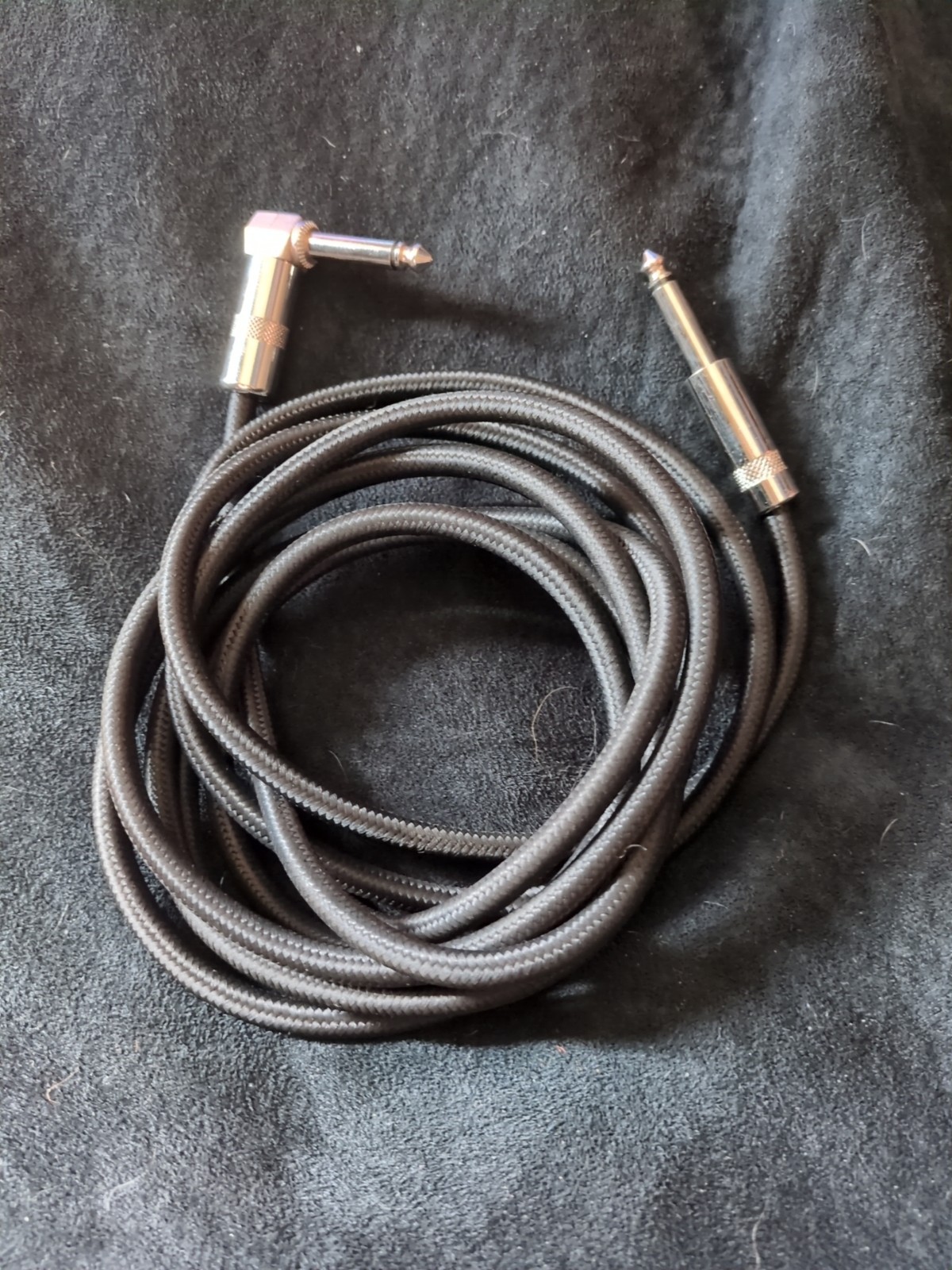 9 Foot Braided Black 1/4" Instrument Cable 