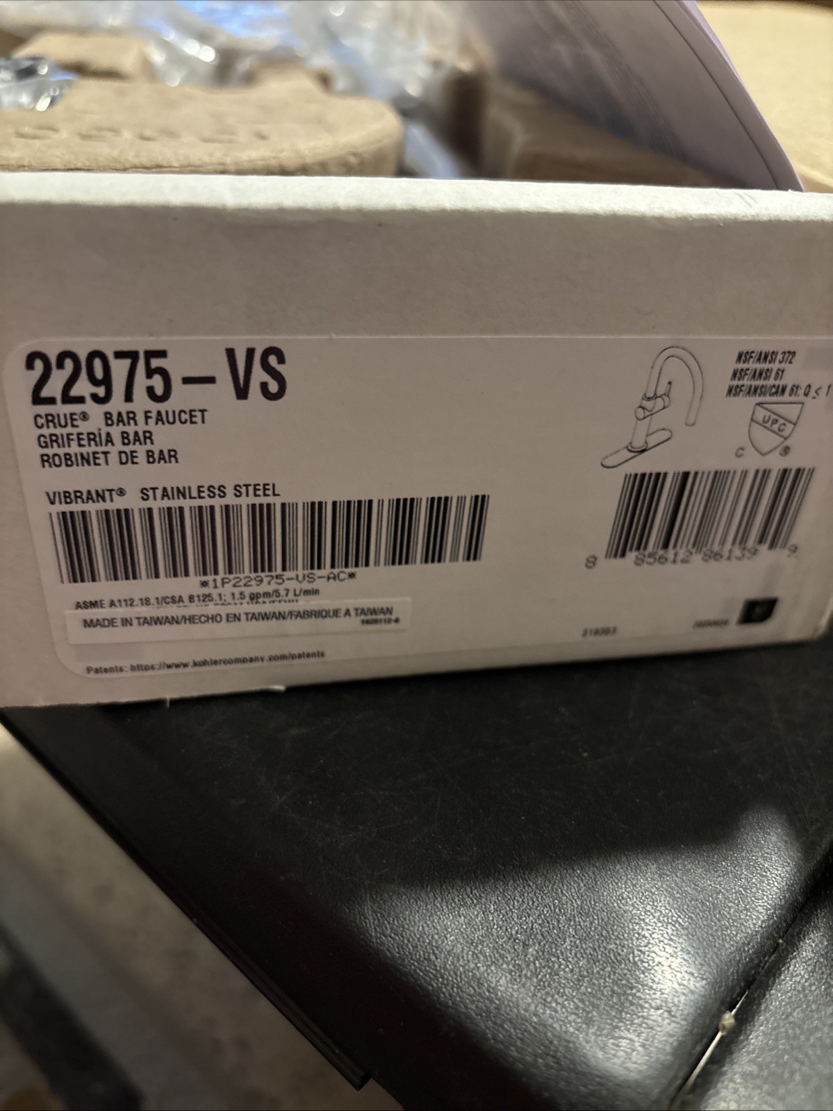 Kohler K-22975-VS Crue Bar/Prep Faucet, Vibrant Stainless Distressed Packaging