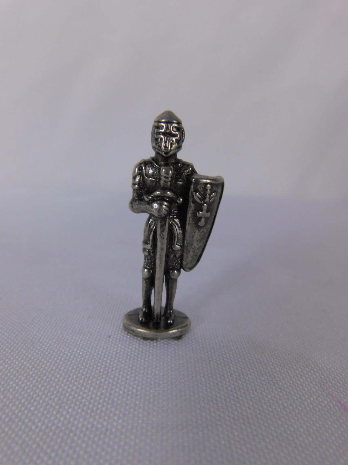 Miniature Metal Knight Infantry Figure Shield Sword Silver Fantasy Toy Soldier