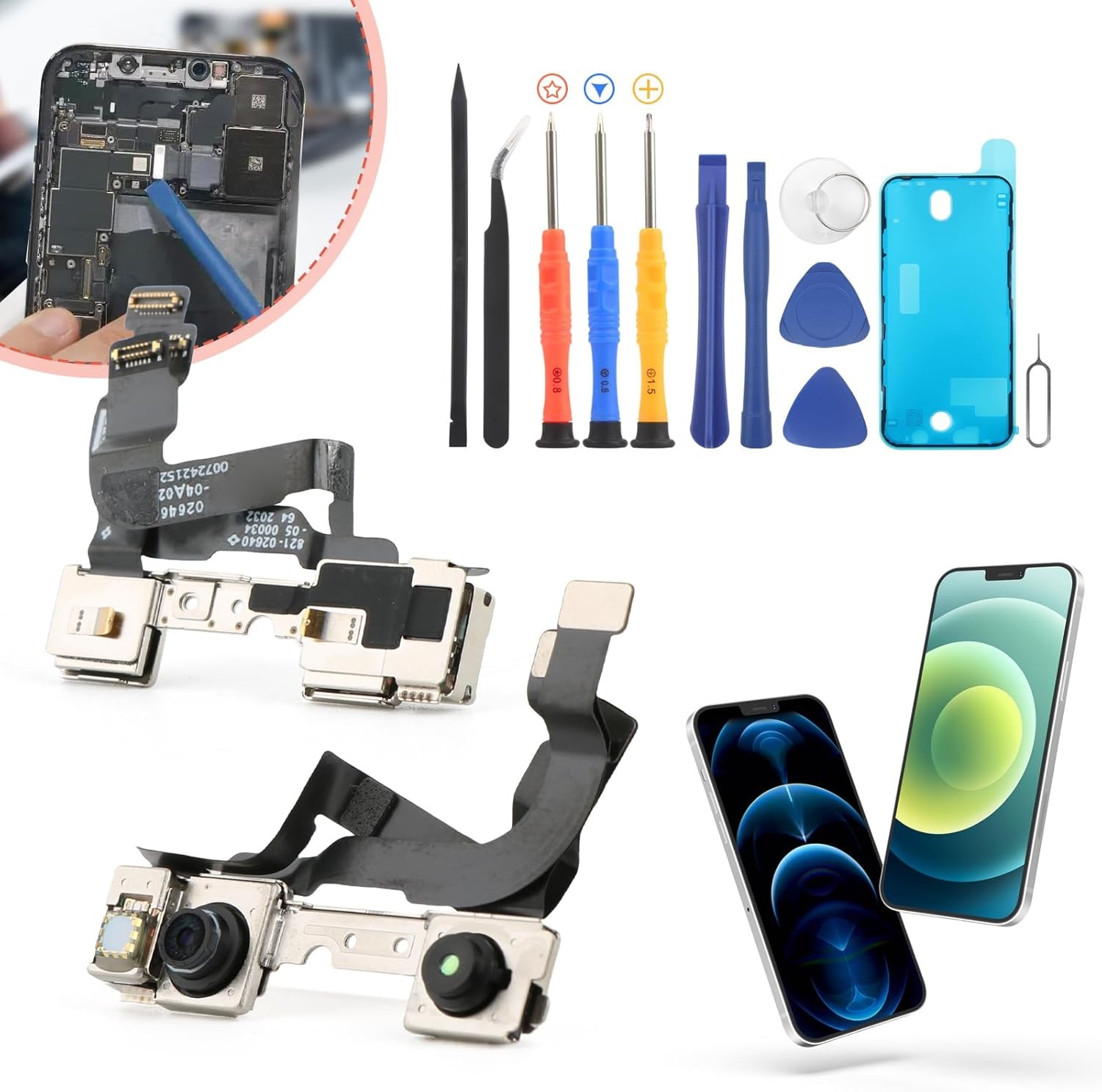For iPhone 12 Front Camera Replacement for iPhone 12 Pro Facing Lens Module