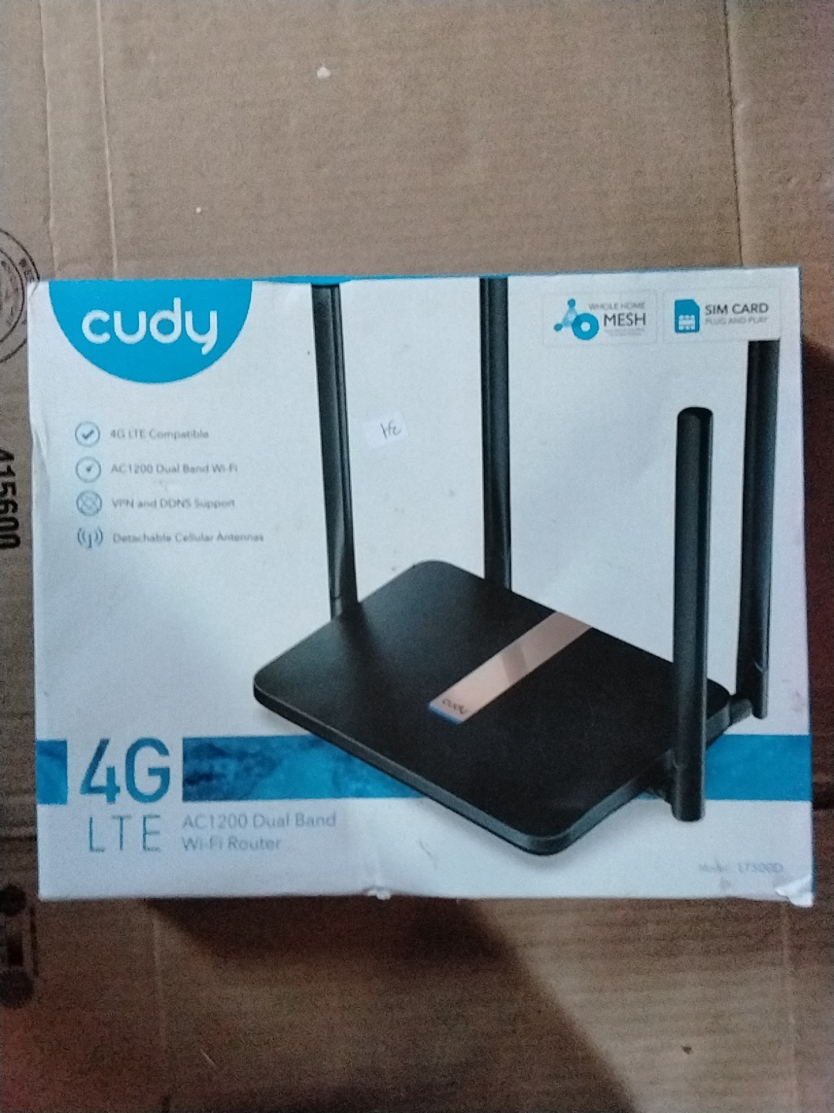 Used Cudy LT500D AC1200 Unlocked 4G LTE Modem Router w/ SIM Card Slot, 1200Mbps