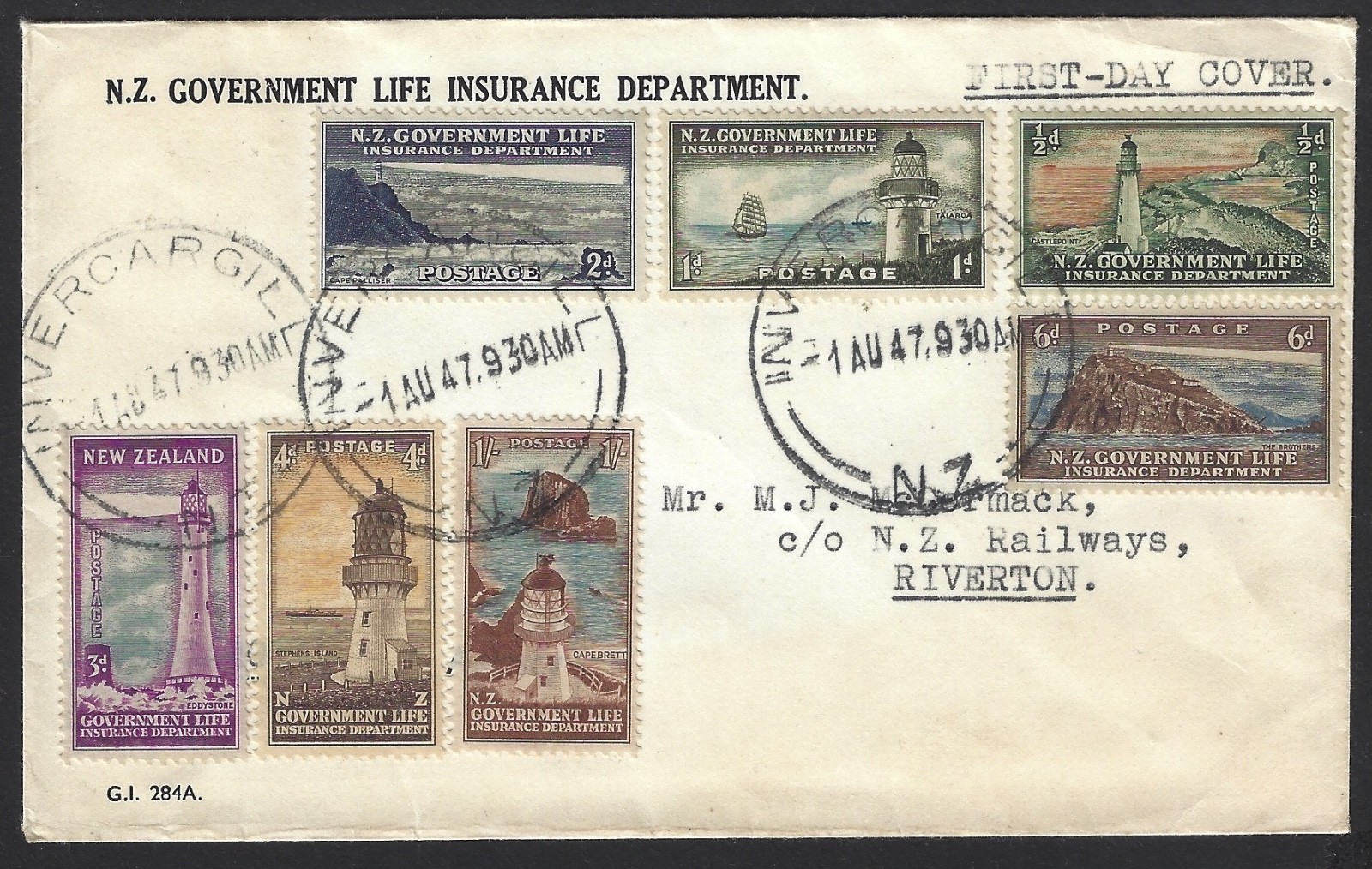 1947 New Zealand Life Insurance FDC