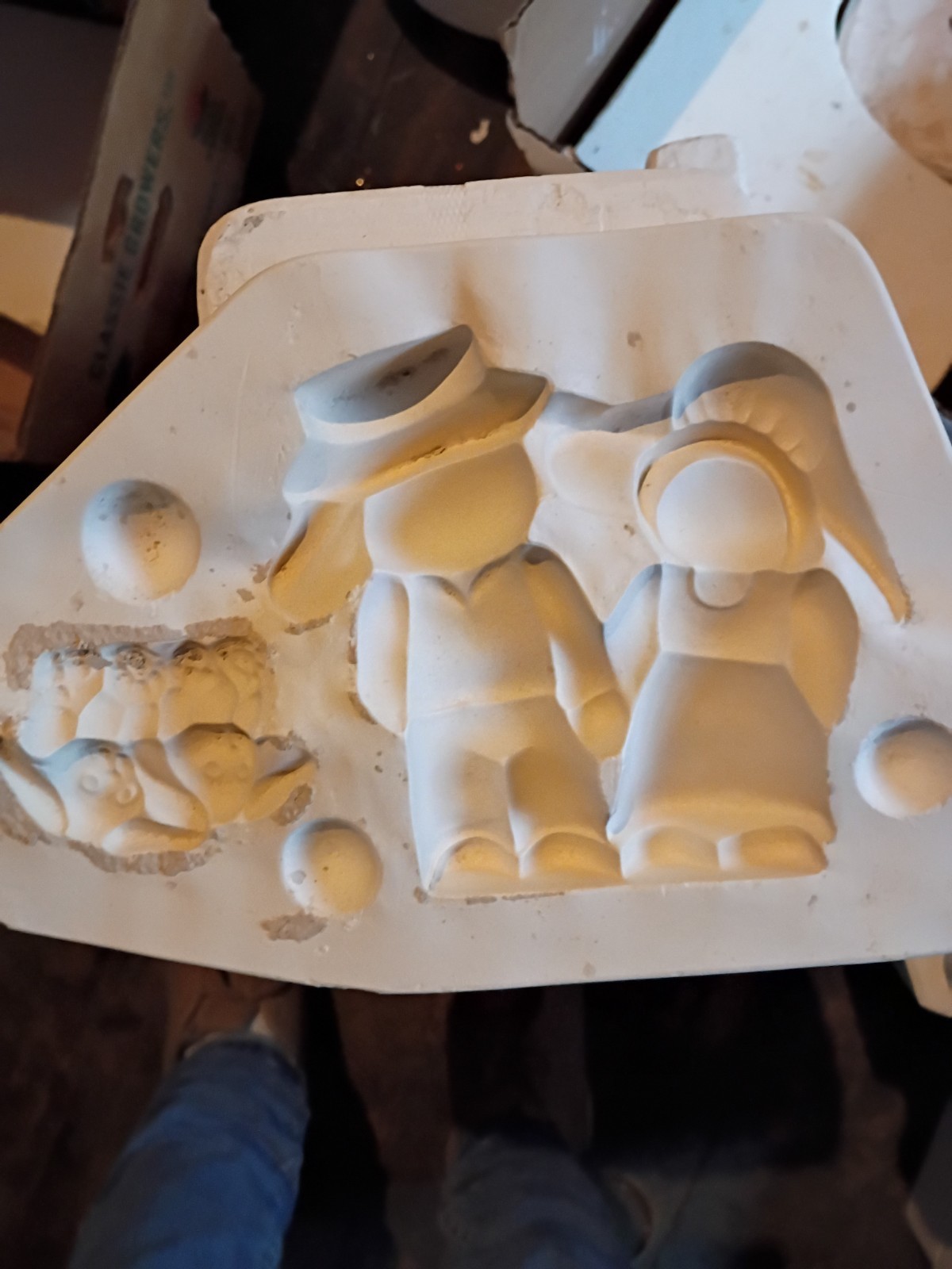 Vintage Clay Magic Bunny Basket Side Attachments Ceramic Mold # J614 Year 1988