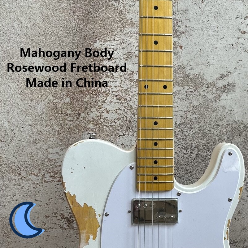 Vintage Electric Guitar : H-S Pickups, Maple Board & Mahogany Body Chrome Parts