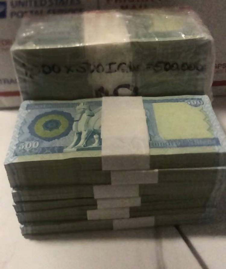 IRAQI DINAR 500 note UNCIRCULATED Guaranteed  Iraq Dinars 50 Notes Total :-)