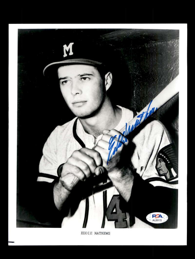 Eddie Mathews PSA DNA Signed  8x10 Photo Autograph Braves